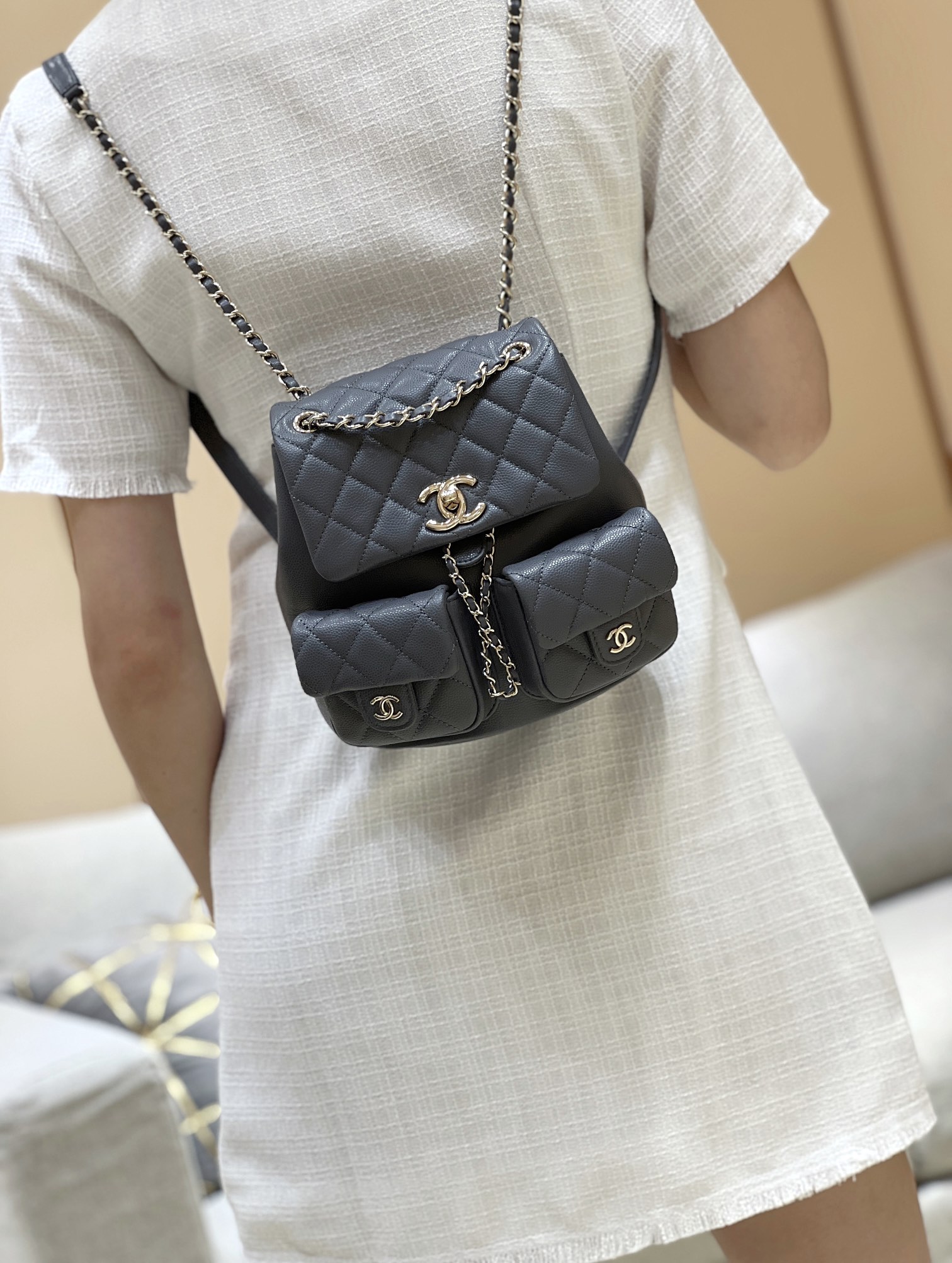 Chanel 24A duma double backpack 3860