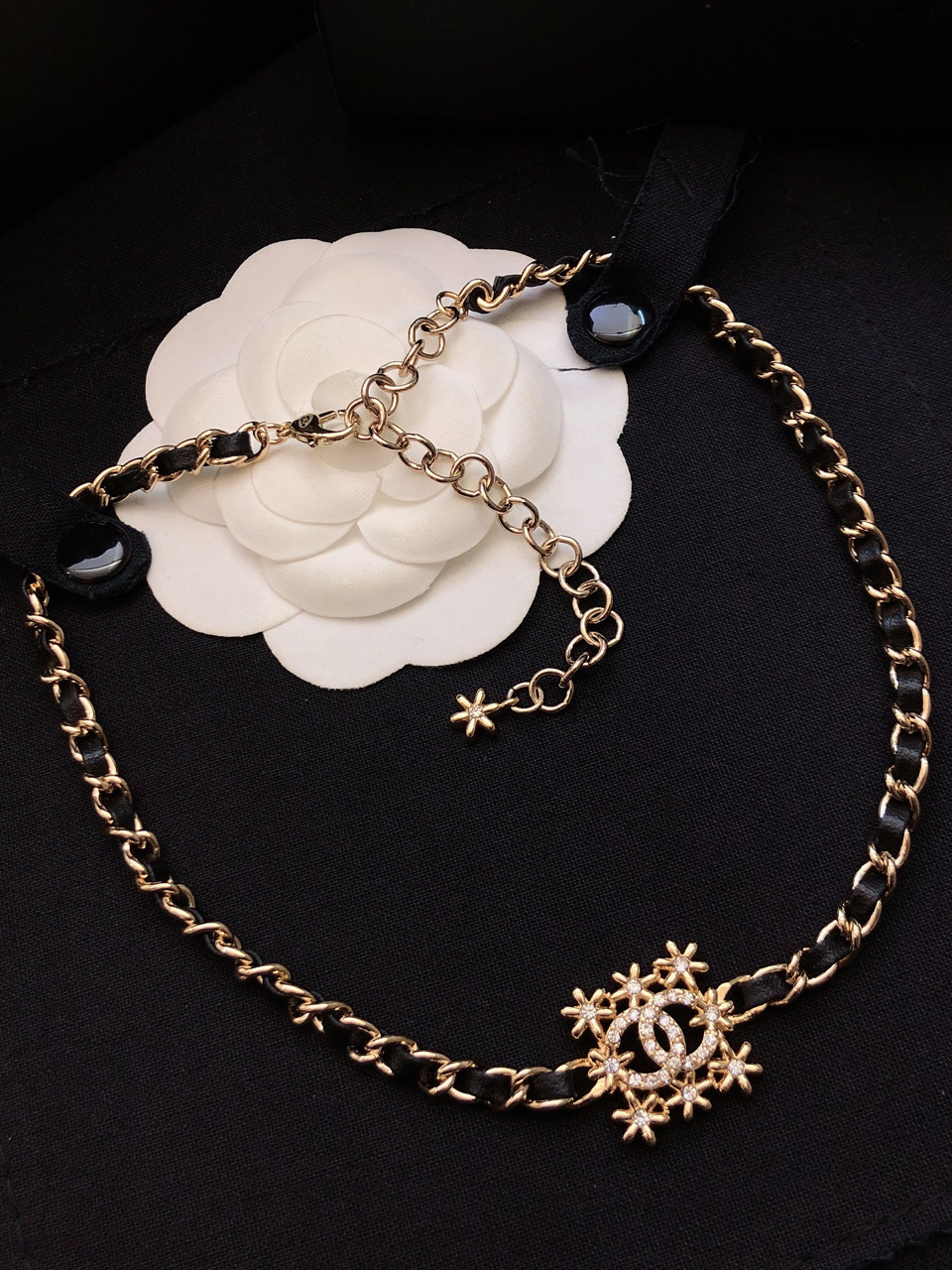 Chanel leather chain bracelet