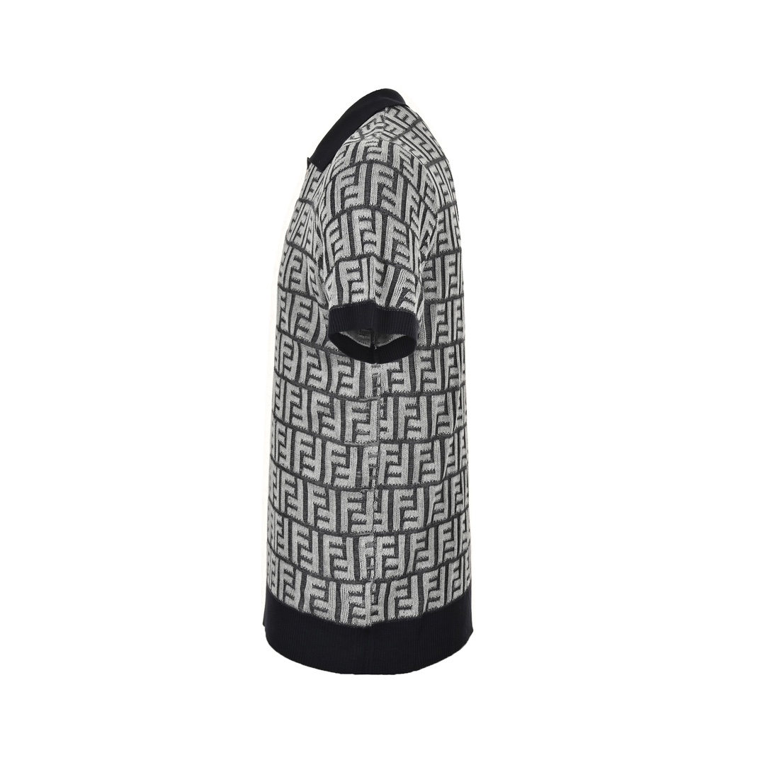 Fendi 24ss full print FF jacquard knitted Polo short sleeve
