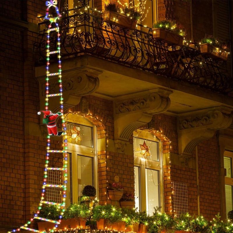 🎄Early Christmas Sale - 50% OFF🔥Christmas Santa Climbing Stairs Light (11 ft & 350 Multi-Color LED Bulbs, 8 Flashing Modes)