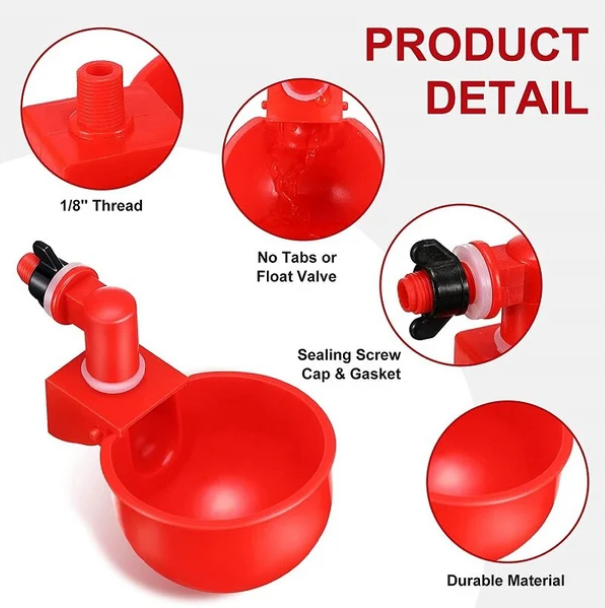 (🔥Early Christmas Sale- SAVE 48% OFF)  6PCS/SET Automatic Chicken Water Cup Waterer Kit-BUY 2 GET 1 FREE