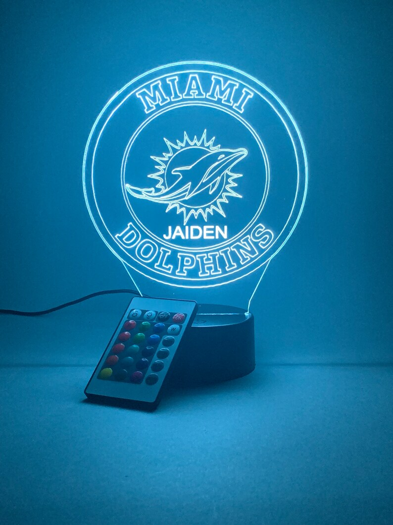 MIAMI DOLPHINS 3D LAMP PERSONALIZED