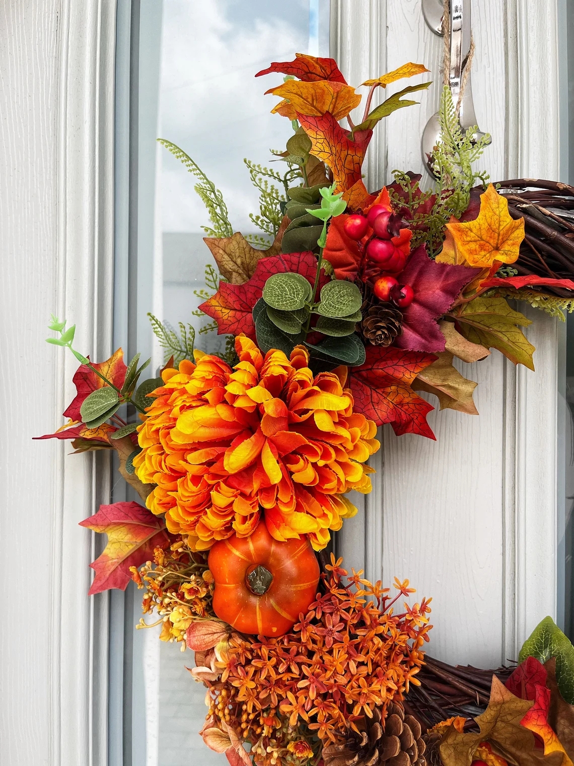 18 Inch Fall Wreaths for Front Door Outside - Farmhouse Home Decor