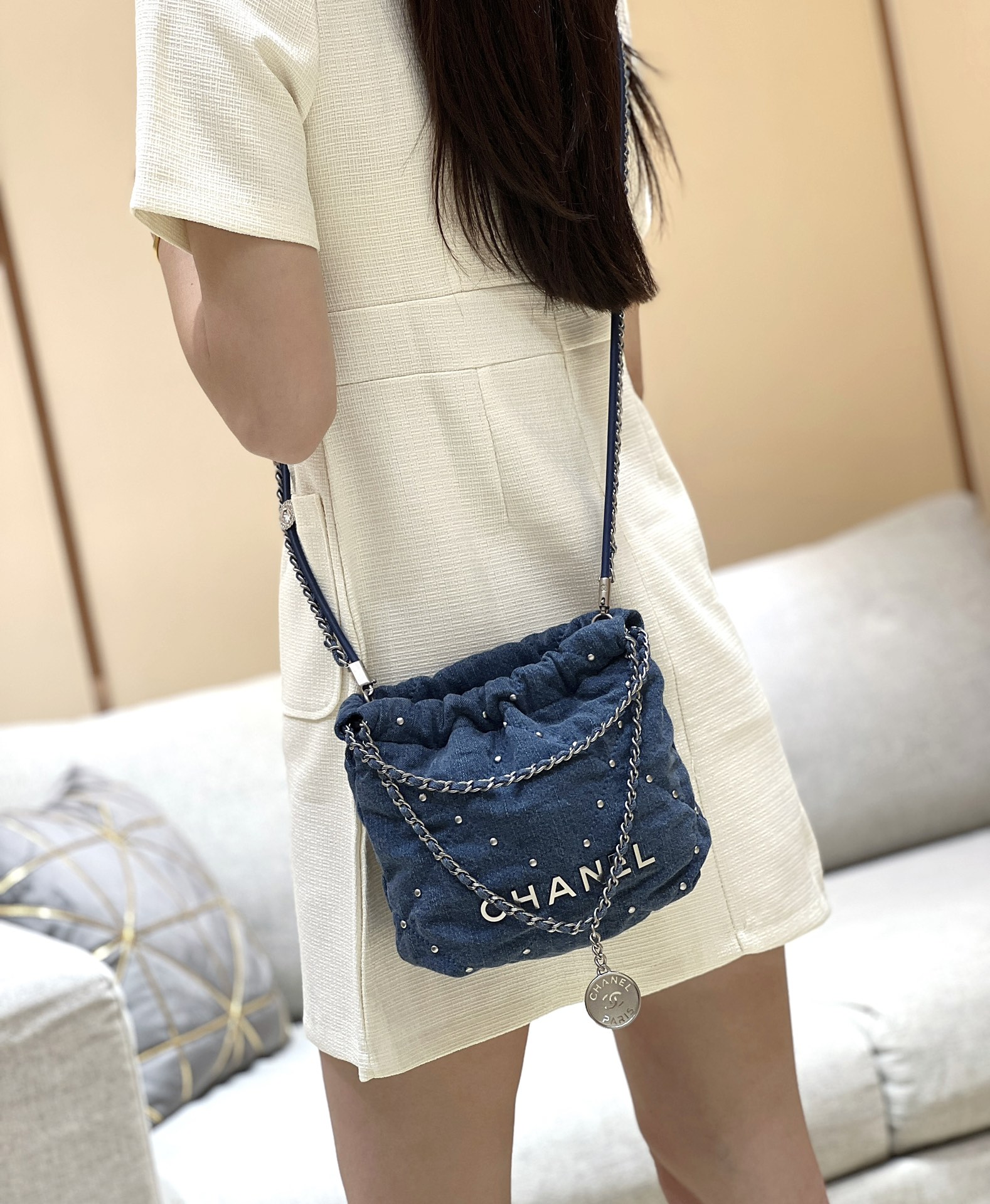 Chanel 24S Spring/Summer Collection Rivet Mini Denim Handbag AS3980 00118