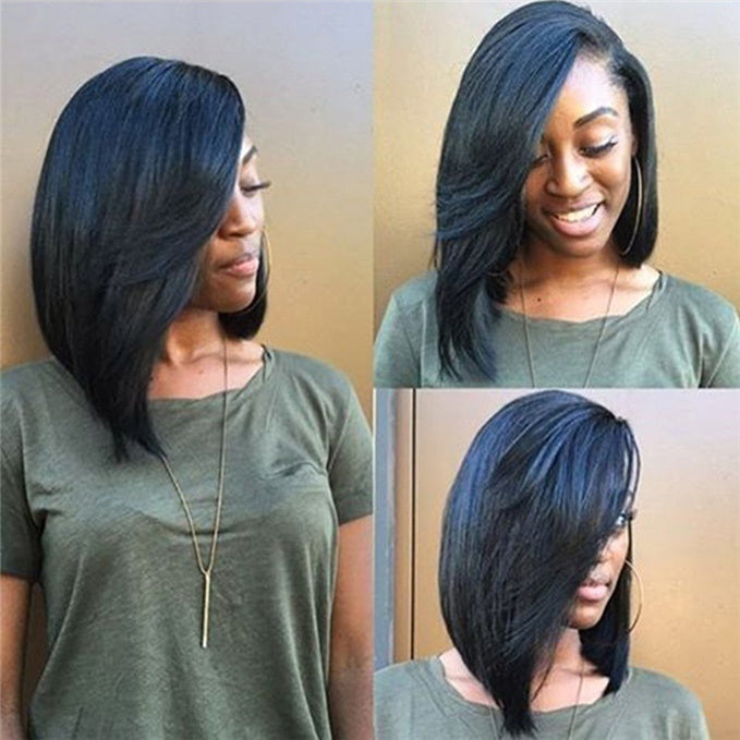 Luna Women Wig Asymmetrical Lovely Bob Straight for African American