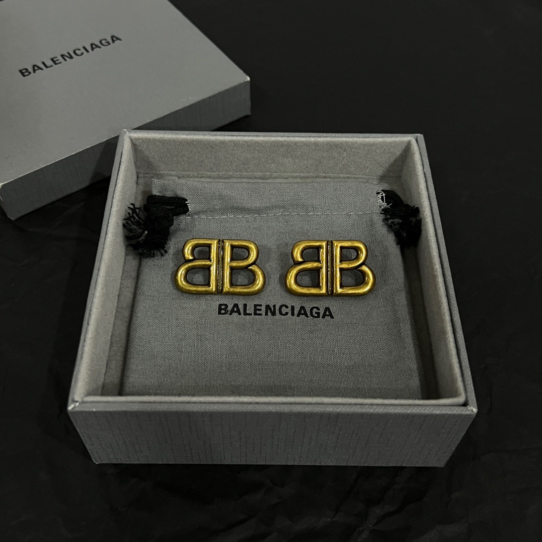 Balenciaga BB distressed earrings