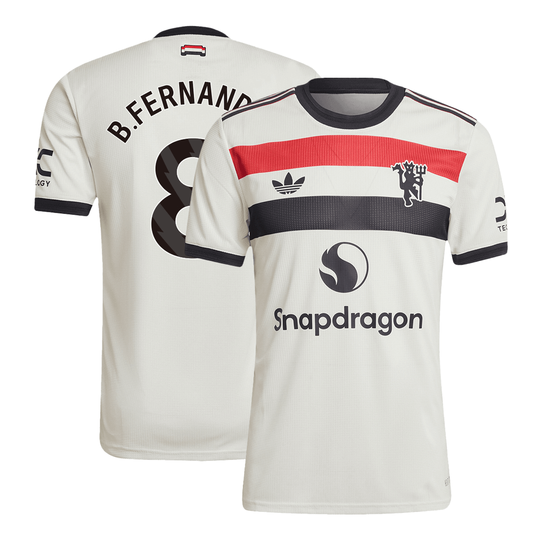 Authentic B.FERNANDES #8 Manchester United Third Away Football Shirt 2024/25