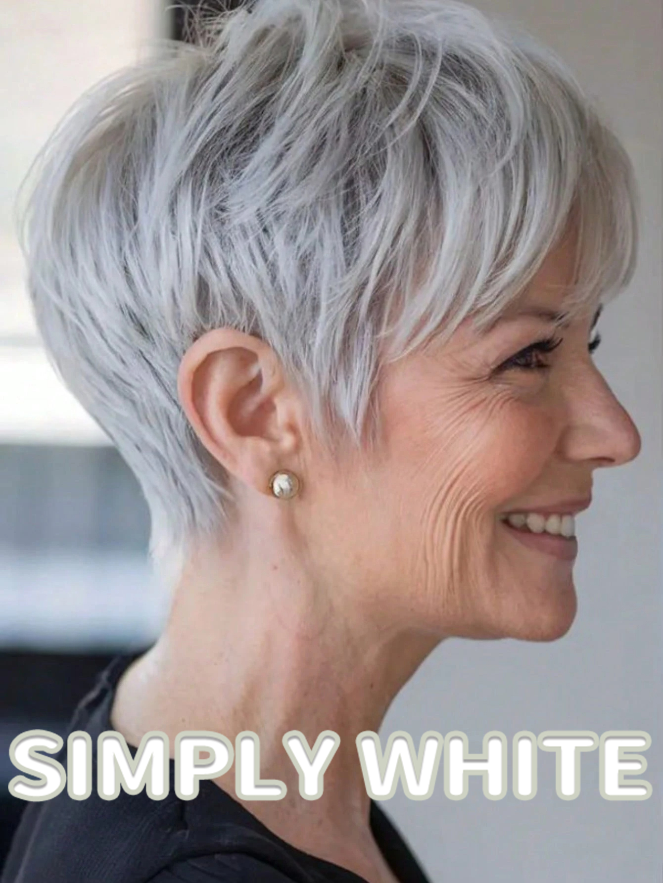 Silver Pixie Wig with Soft Bangs