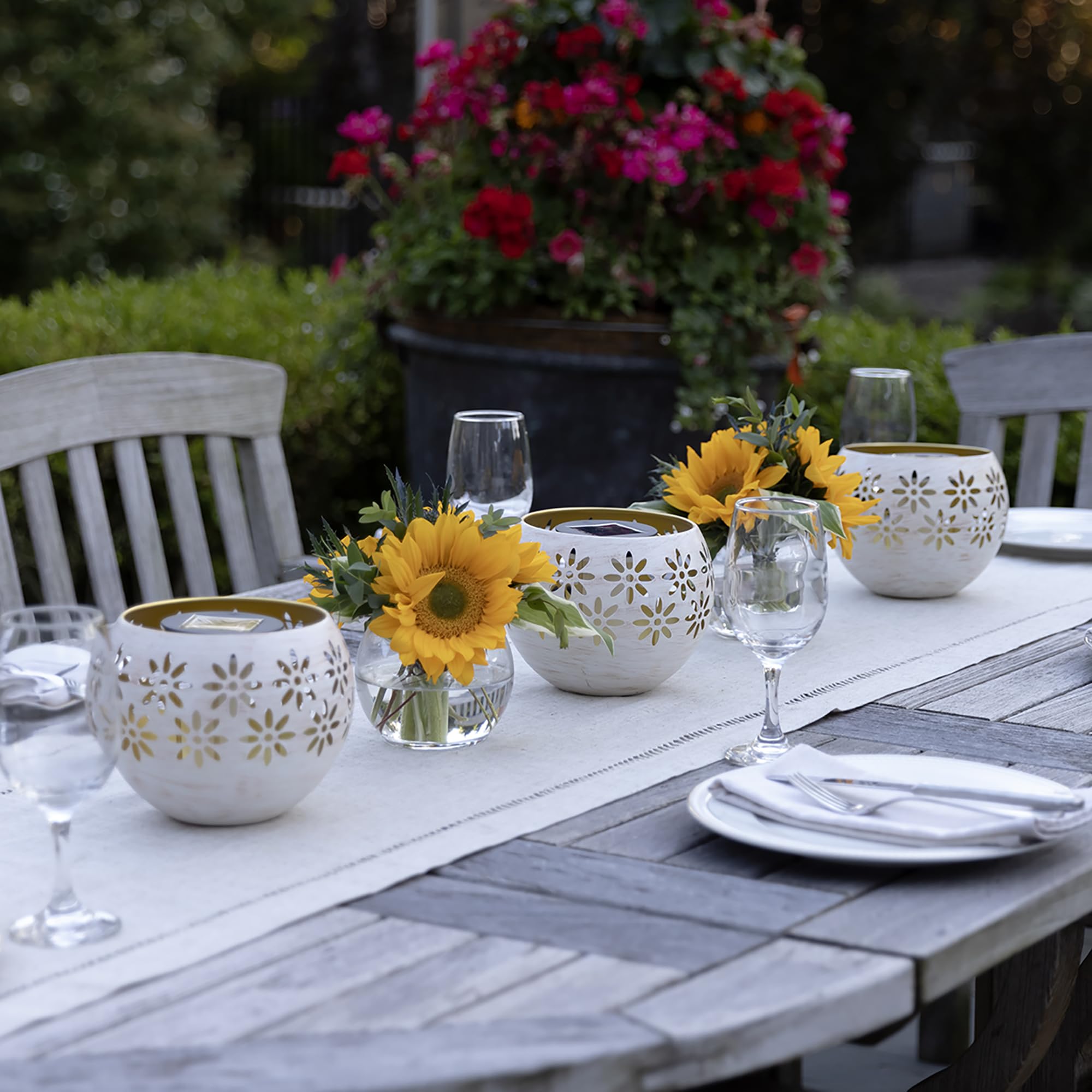 🔥 On Sale 🔥 Metal Solar Flame Bowl Flickering Waterproof Lantern