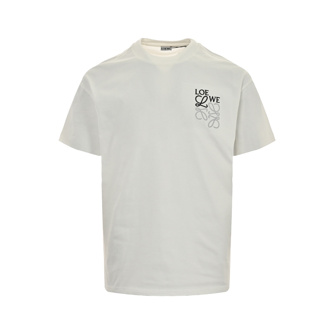 Loewe 24ss colorblocked logo embroidered short sleeves