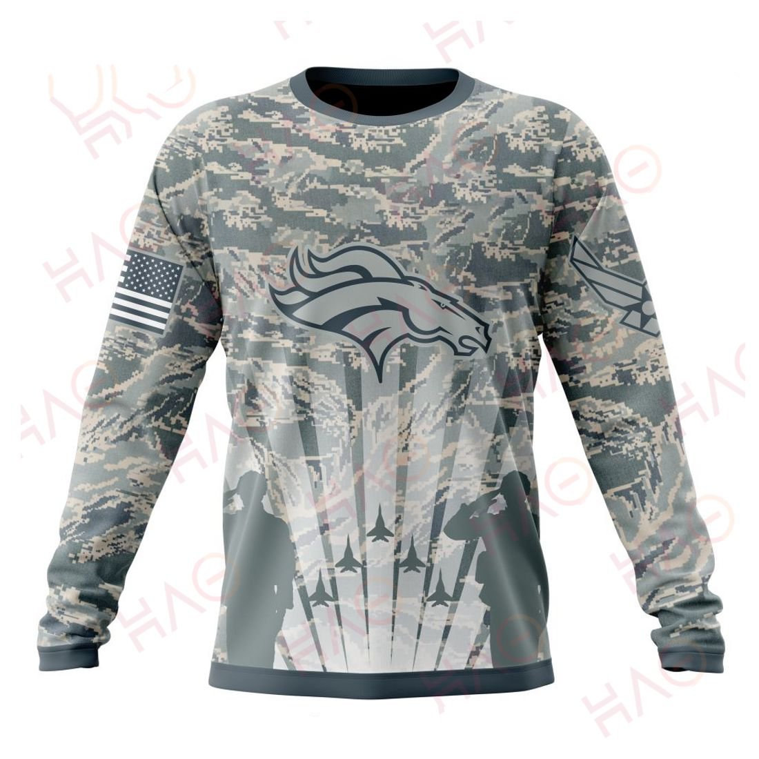 DENVER BRONCOS 3D HOODIE US AIR FORCE