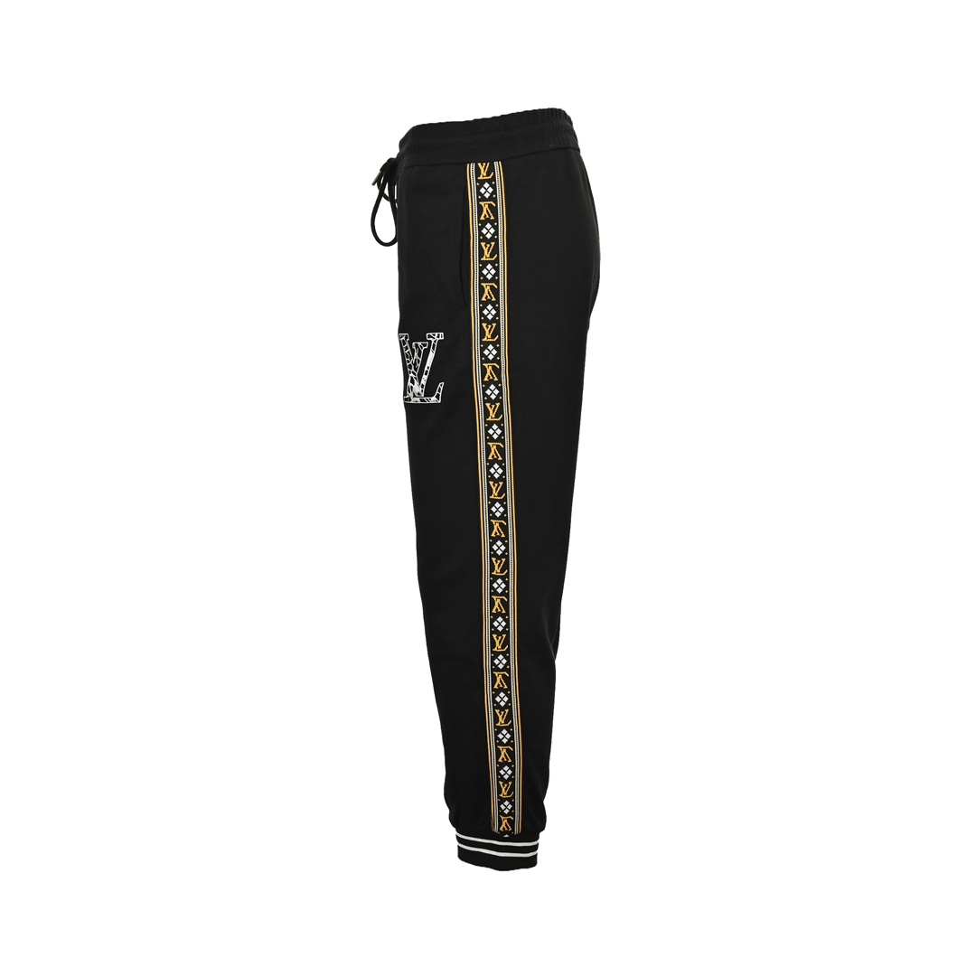 Louis Vuitton jacquard lettering side webbing suit trousers