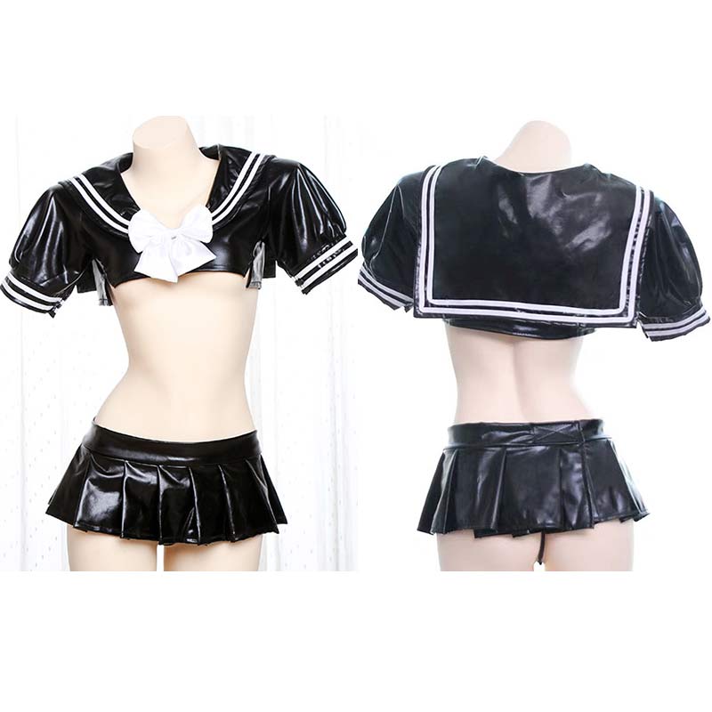 Bow Knot Sailor Collar Uniform Lingerie Set