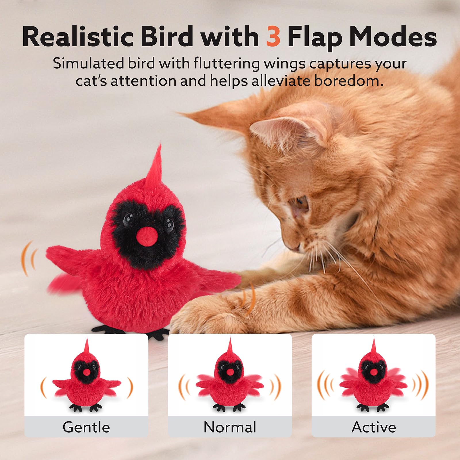 Christmas Sale🔥USB Rechargeable Cardinal Cat Toys With Lifelike Bird Chirp