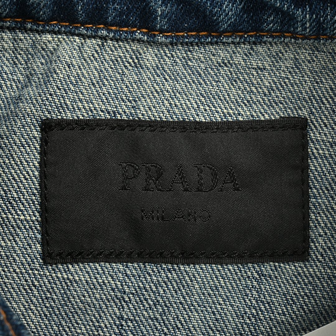 Prada 24Fw pocket triangle logo denim shirt jacket