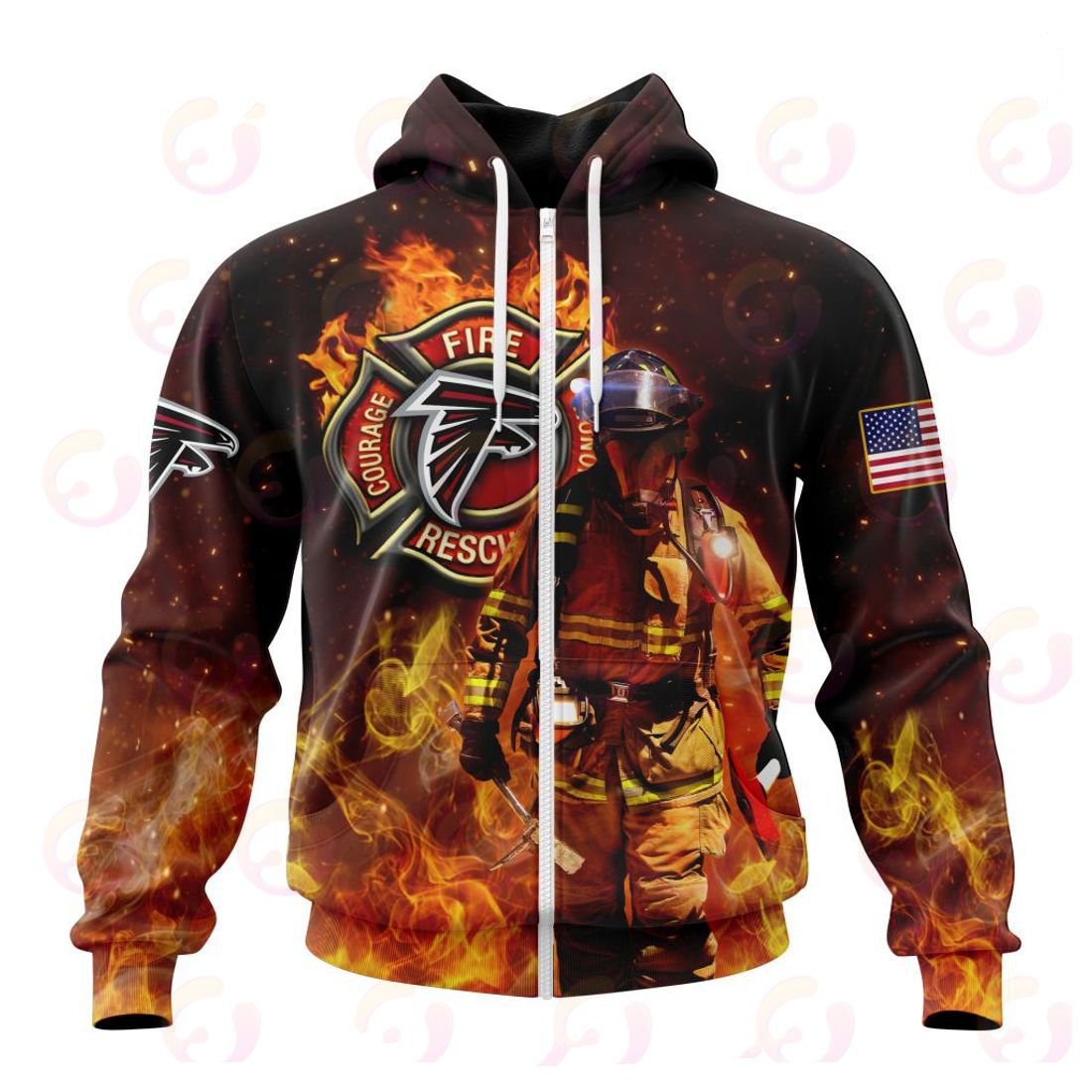 ATLANTA FALCONS HONOR FIREFIGHTERS – FIRST RESPONDERS 3D HOODIE