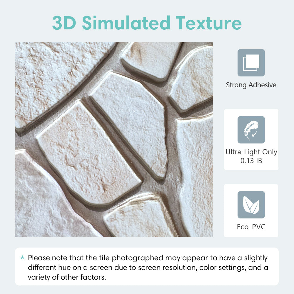 3D Sierra Sand Limestone Peel and Stick Wall Tile