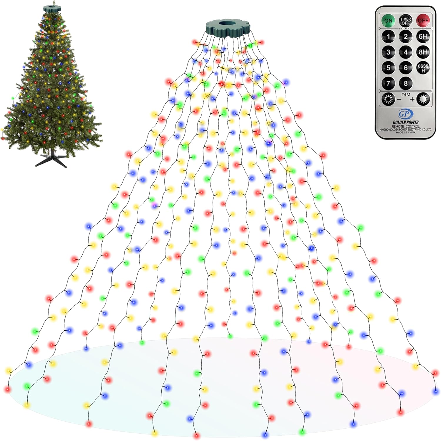 🎄CHRISTMAS ON SALE🔥Cascading Twinkle Lights for Christmas Tree with 8 Lights Modes & Remote