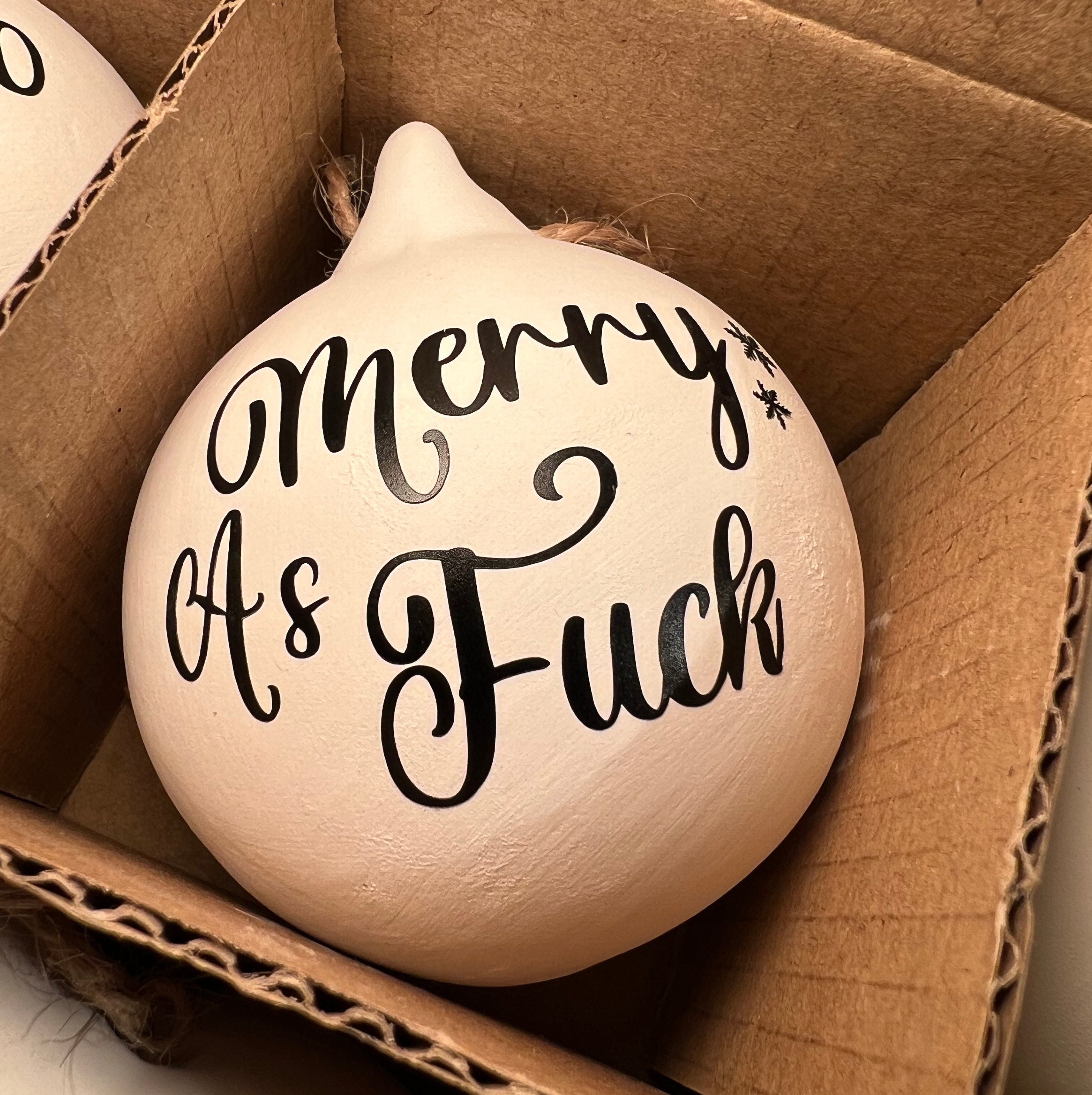 🎄🎁Christmas Rude Swear Word Baubles 🙊