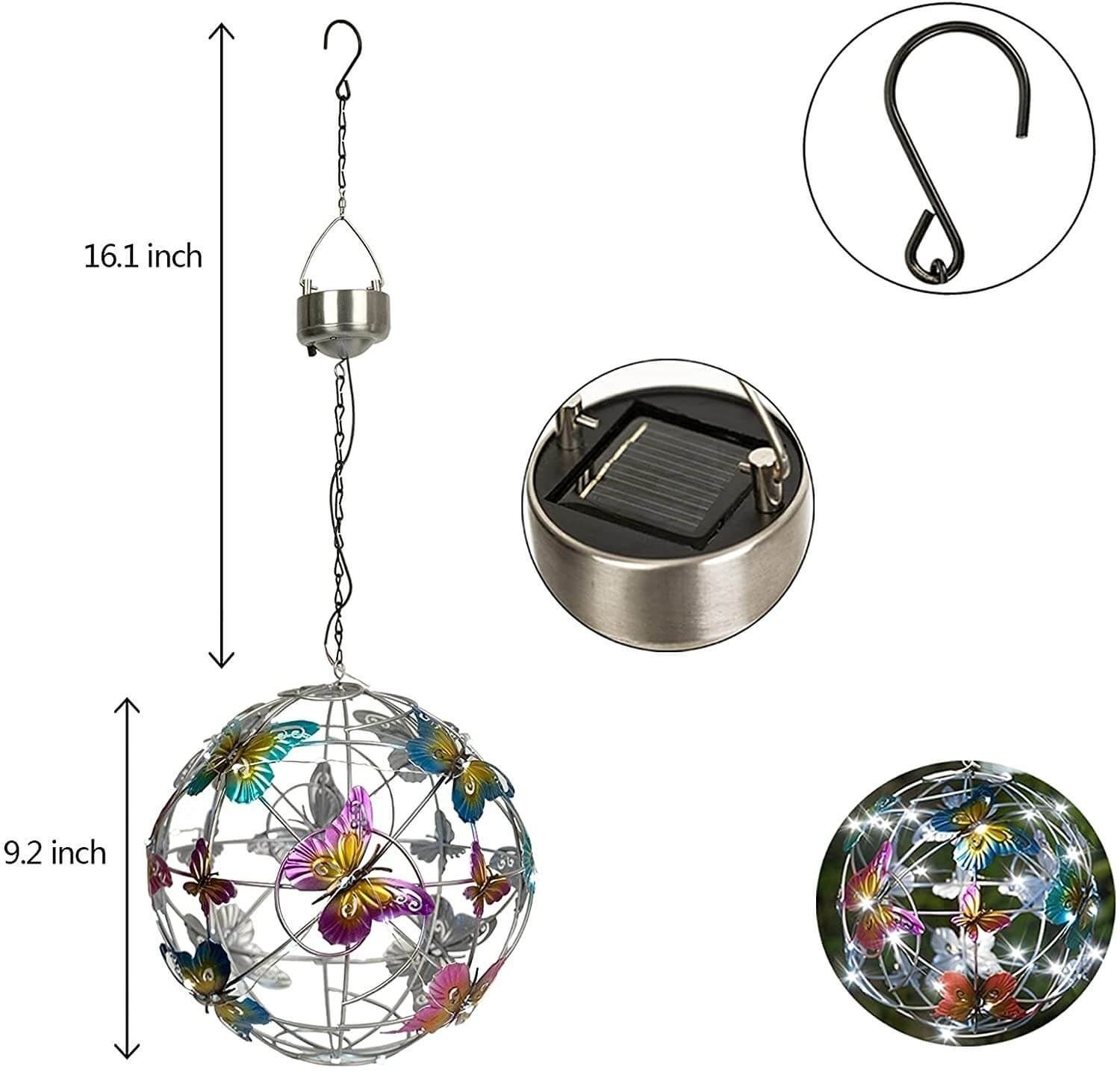 Outdoor Solar Hanging Lights Butterfly Ball