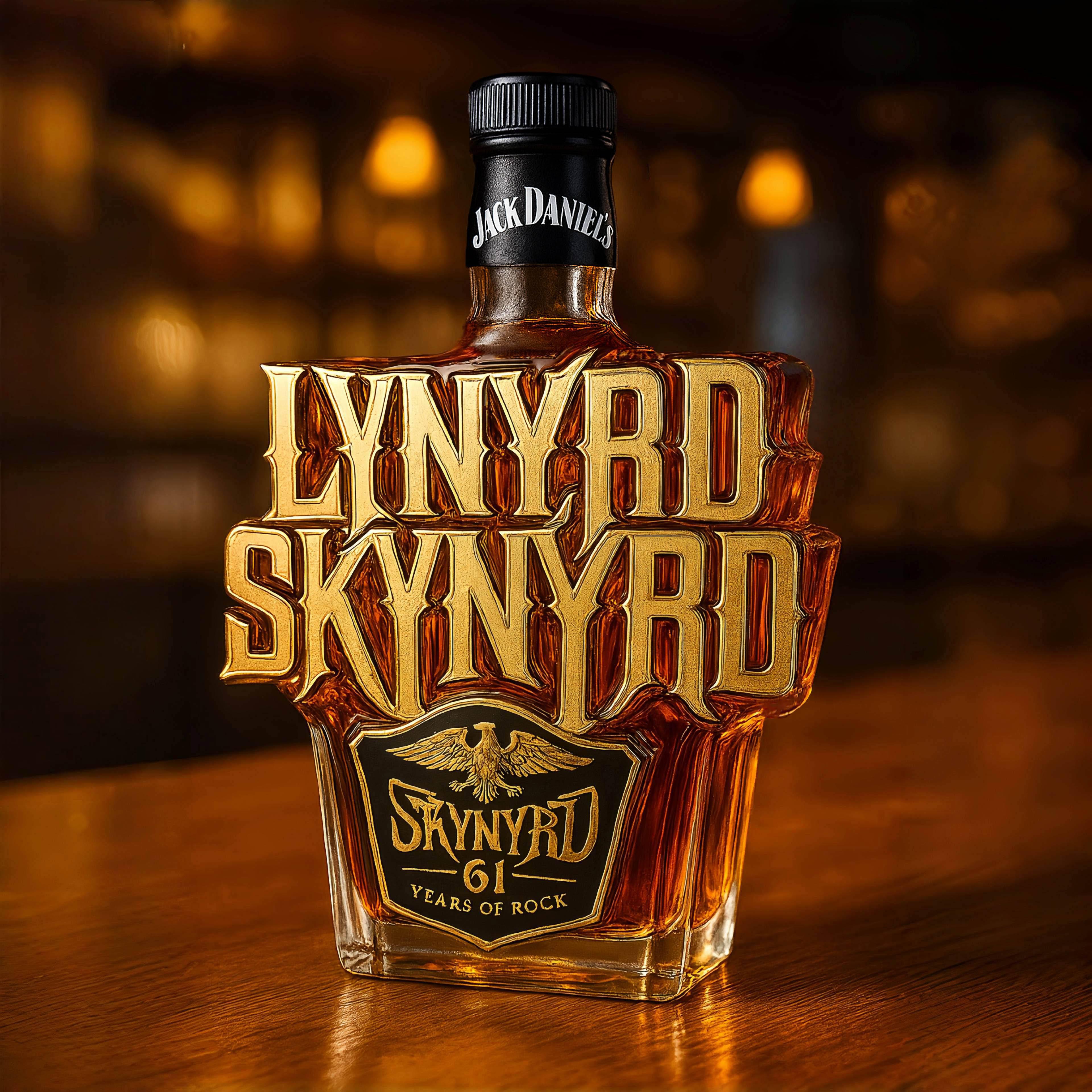 Lynyrd Skynyrd 61st Anniversary Whisky Bottle