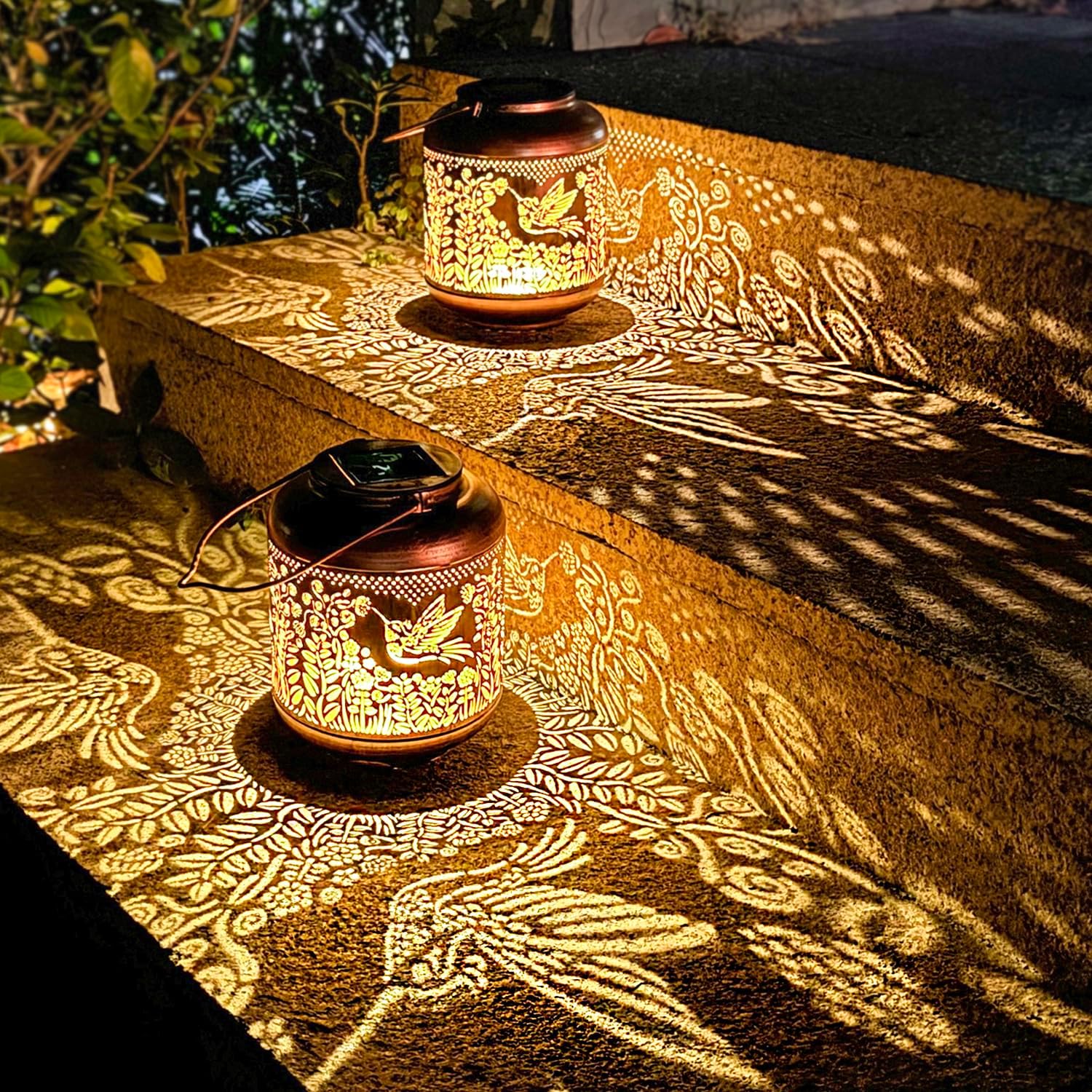 Hummingbird Solar Lanterns Outdoor Waterproof Hanging