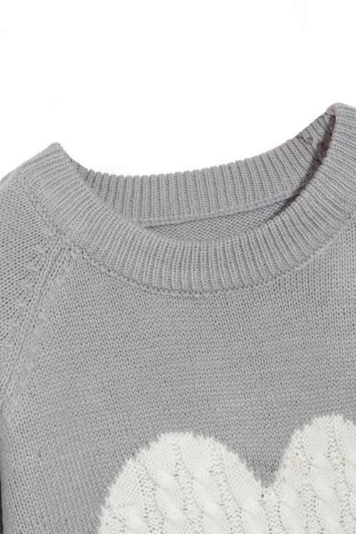Heididress Color Block Love Heart Knit Sweaters