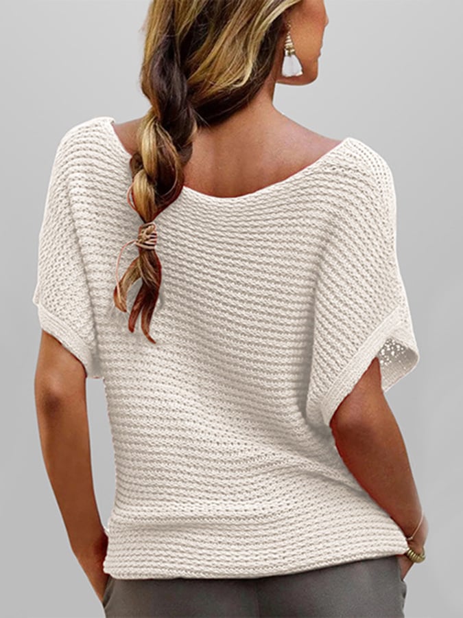 Women's Crew Neck Casual Resort Knitted Top