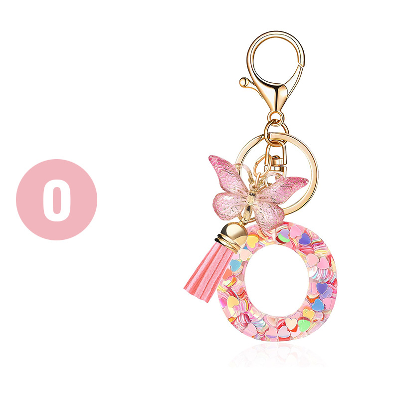 ✨✨Heart sequin butterfly letter tassel keychain(Choose your own name keychain)