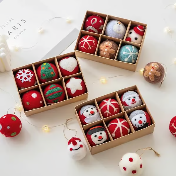 Snowflake Wool Felt Christmas Tree Baubles
