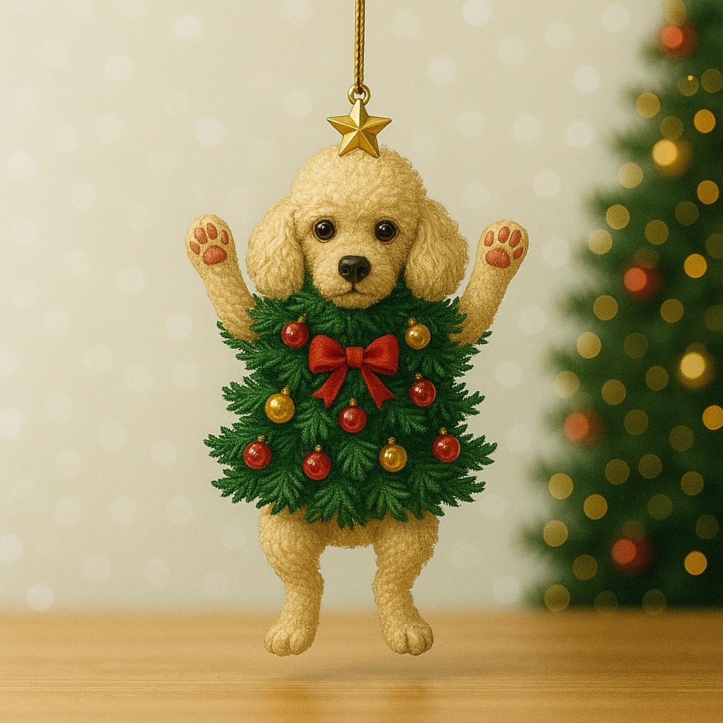 Puppy Tree Christmas Ornament