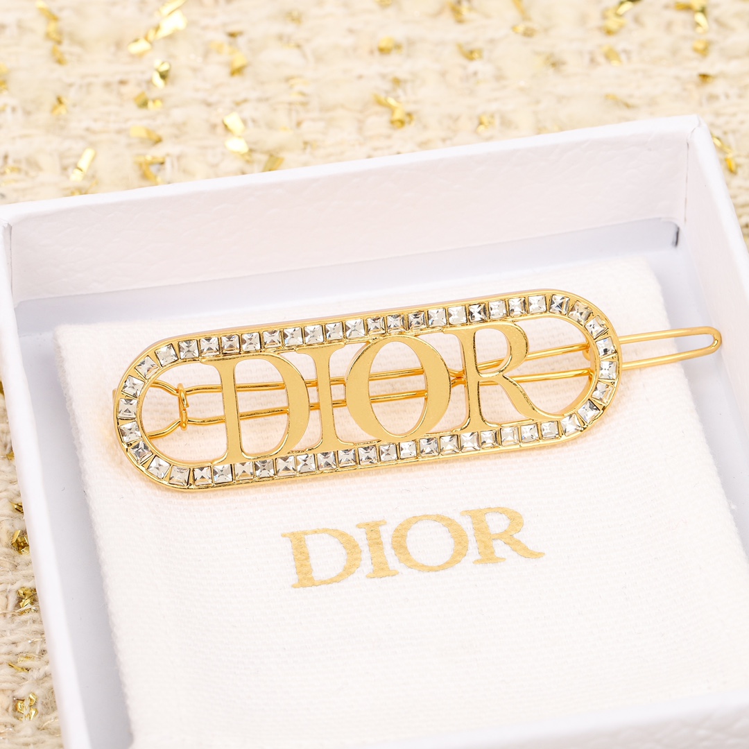 Dior letter full diamond hairpin