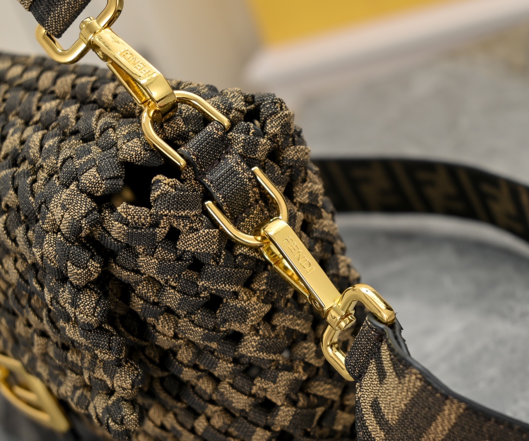 FENDI Baguette Monogram Woven Medium Handbag 7713