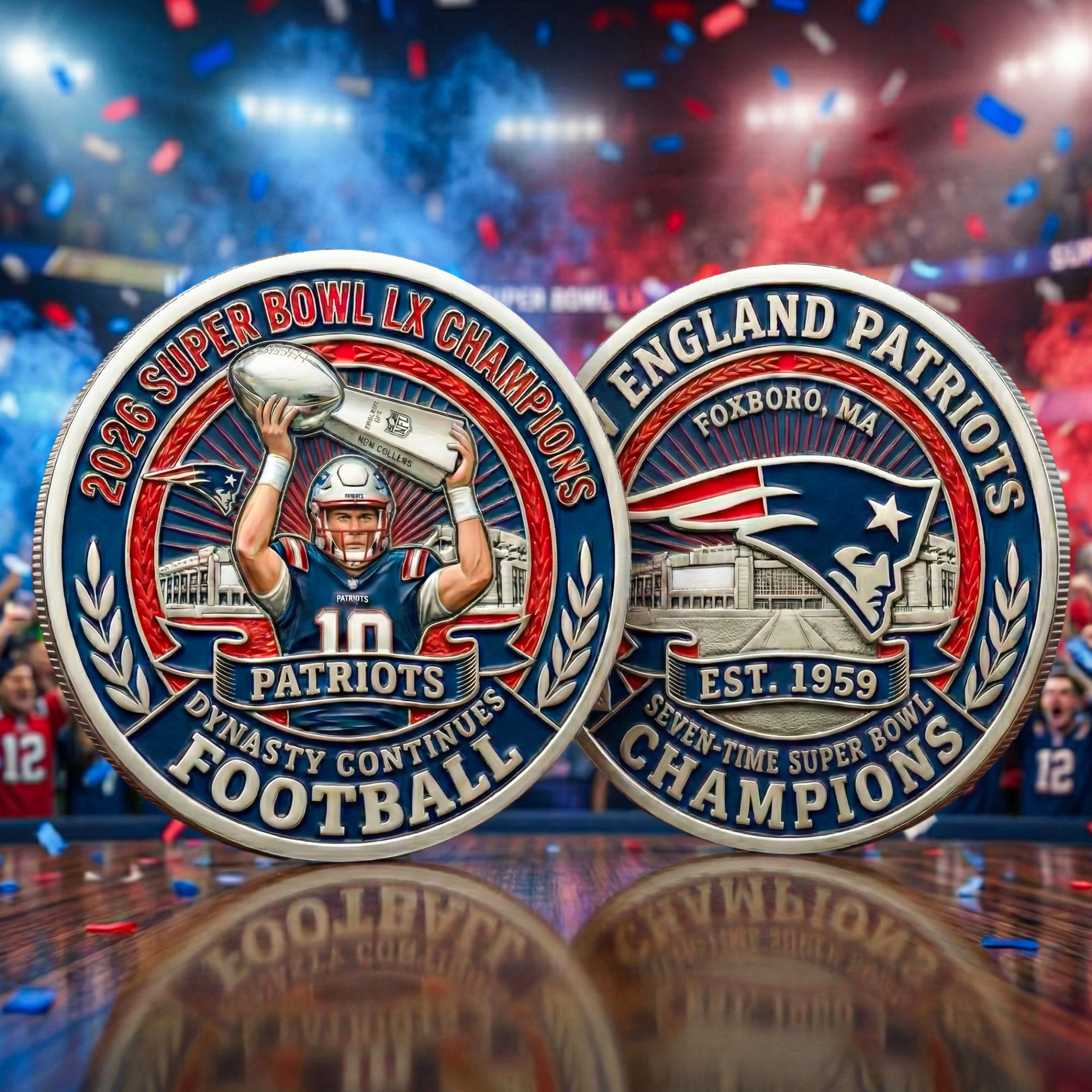 🏆 New England Patriots – Super Bowl LX Champions Commemorative Coin