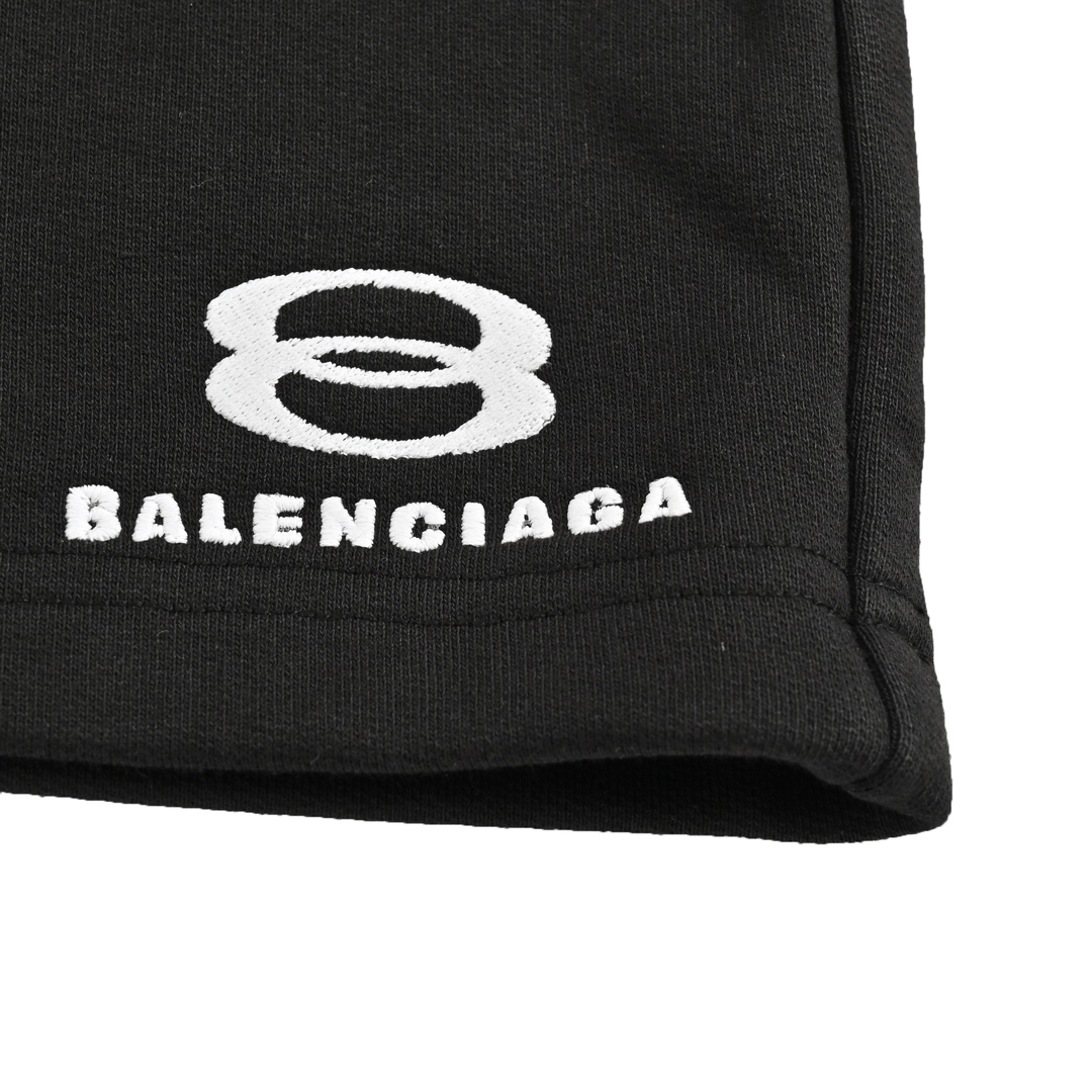 Balenciaga 24ss embroidered double ring shorts