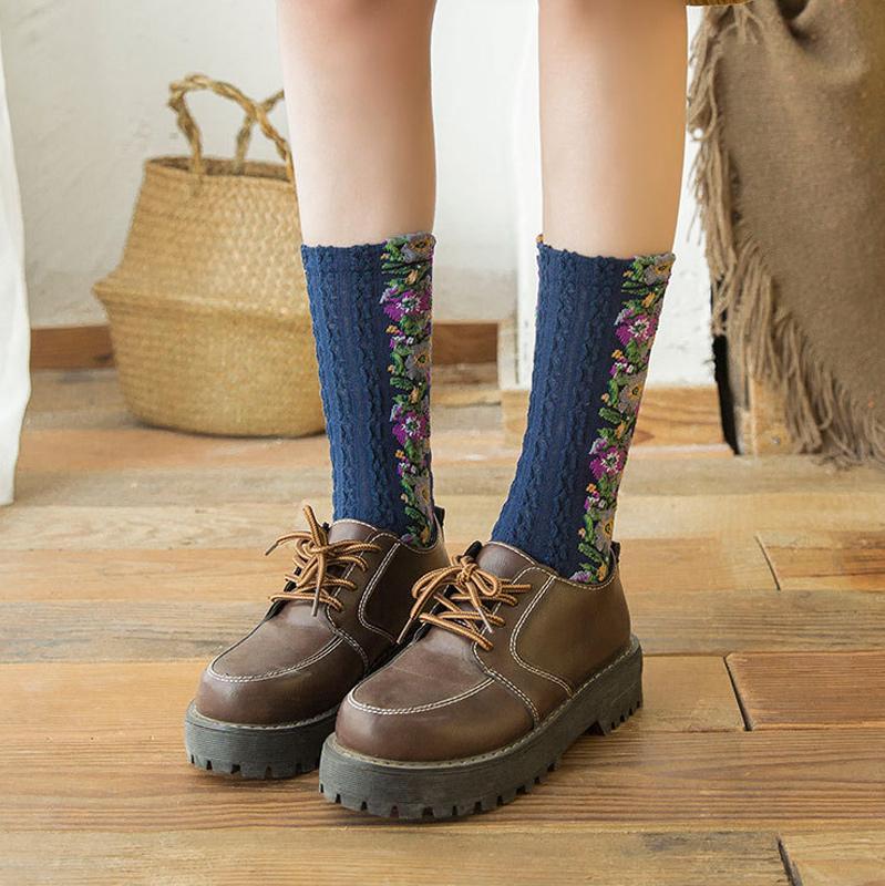 🔥Last Day 20% OFF🔥Vintage Embroidered Floral Socks