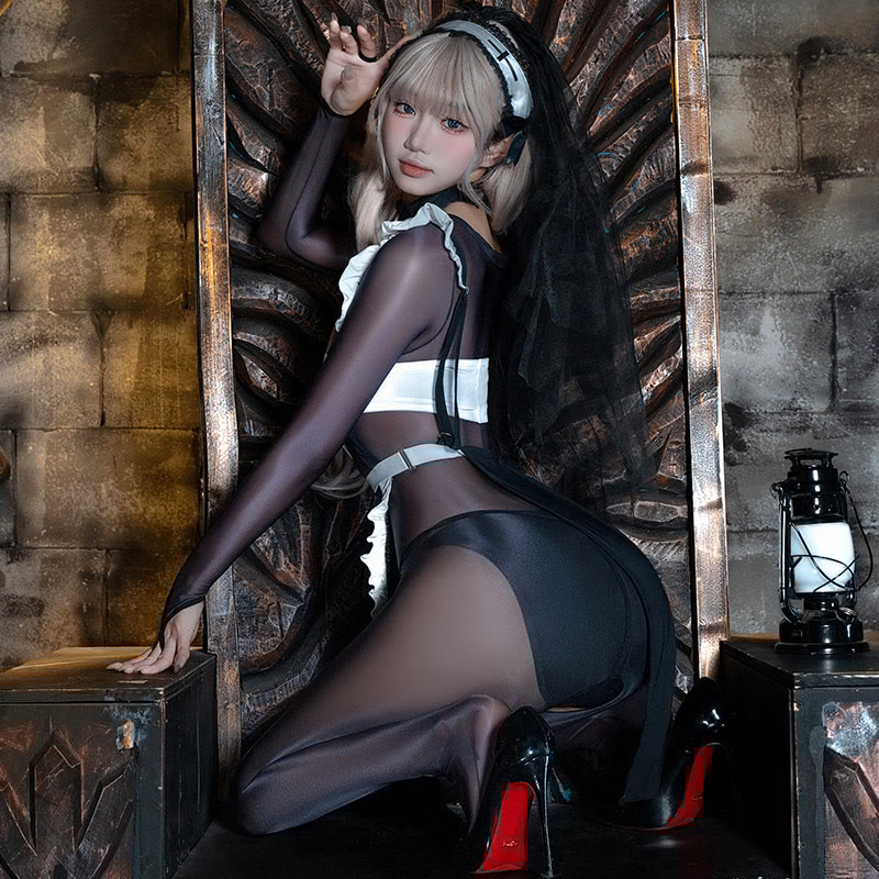 Nun Cross See-through Lingerie Set