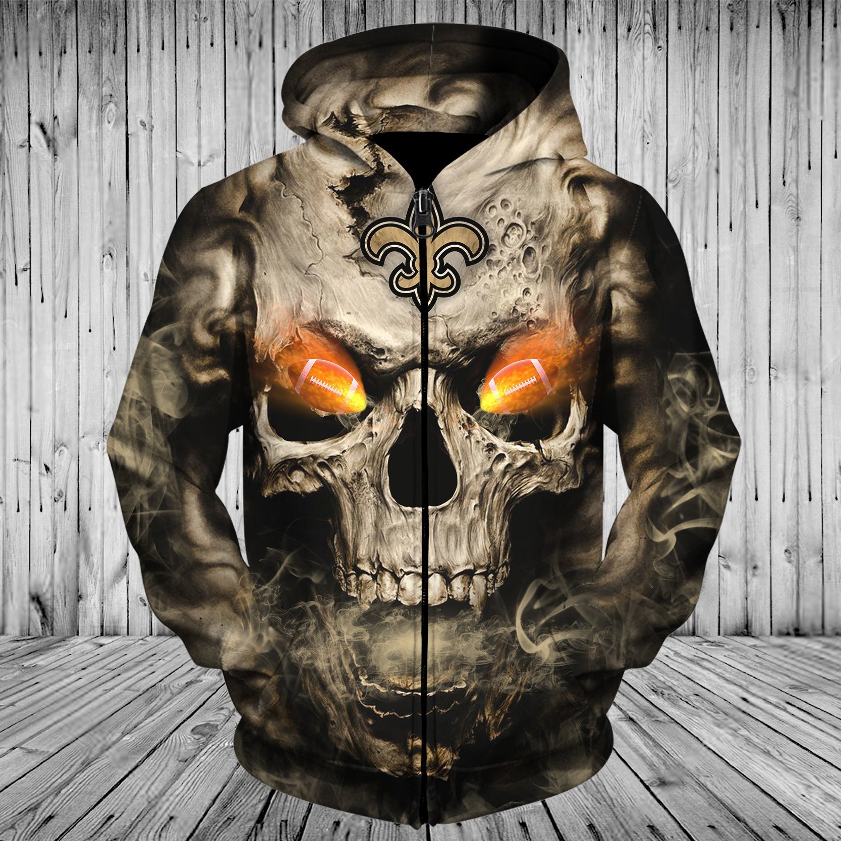 SAINTS HOODIE 3D SKULL 05