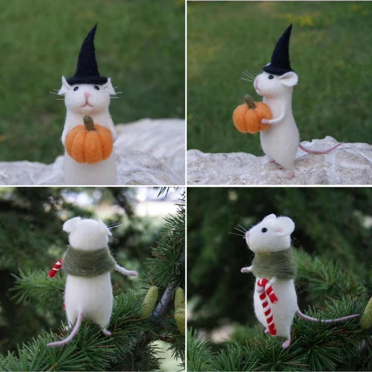 Handmade Halloween Mouse With A Pumpkin