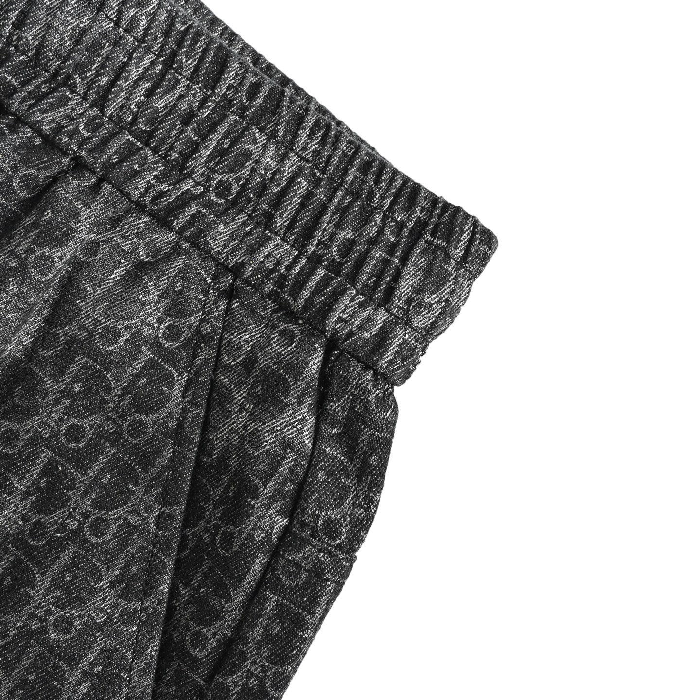 Dior 25ss jacquard all-over print distressed denim shorts