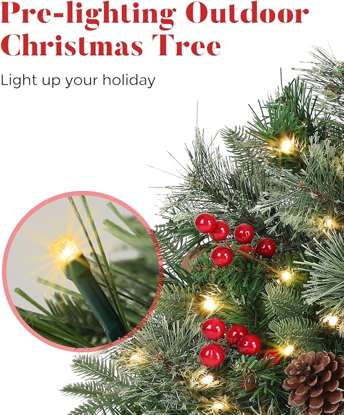 🎄Early Christmas Sale 49% OFF🔥Pre-lit Artificial Christmas Tree Feel Real Urn Filler