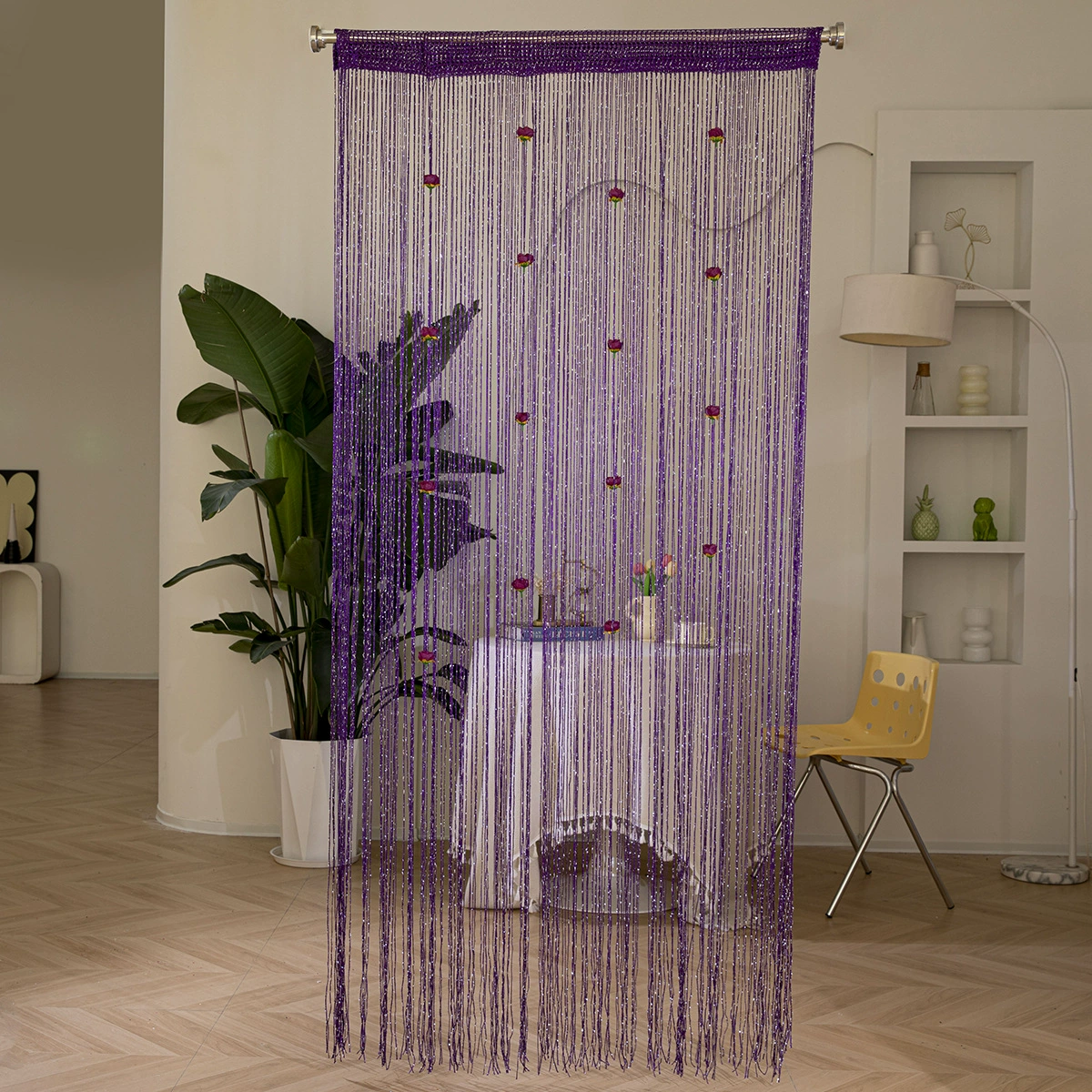 🌹🚪Sparkling Rose Flower String Curtain（2m/78.74