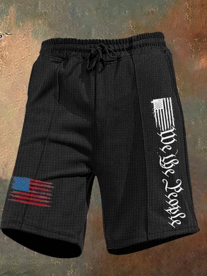 Men's Fashion Casual Independence Day Waffle Pants