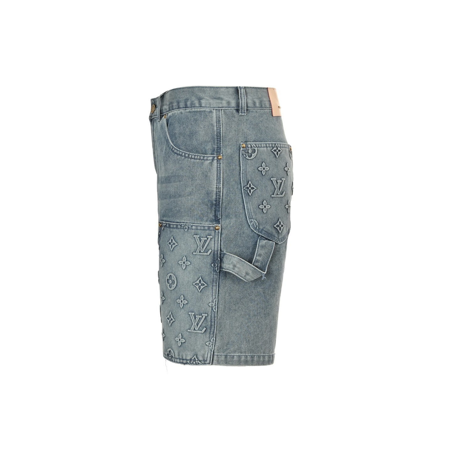 Louis Vuitton 25ss monogram embossed denim shorts