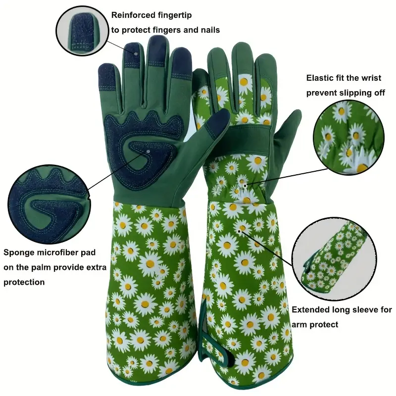 Long Sleeve Women's Gardening Protective Gloves