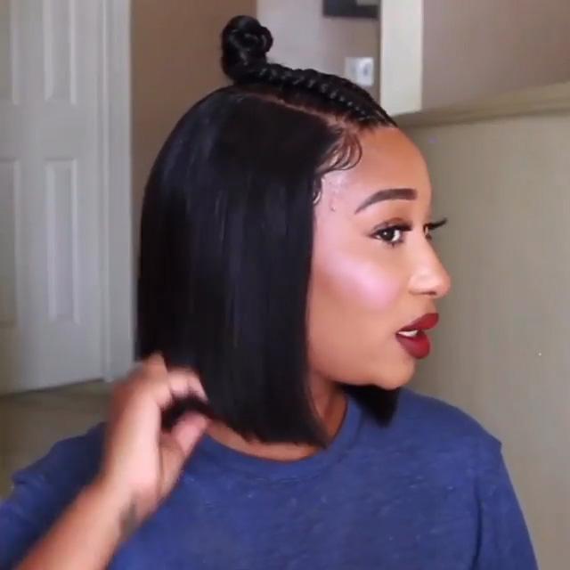 BRAZILIAN STRAIGHT LACE FRONT BOB WIGS LADY WIG