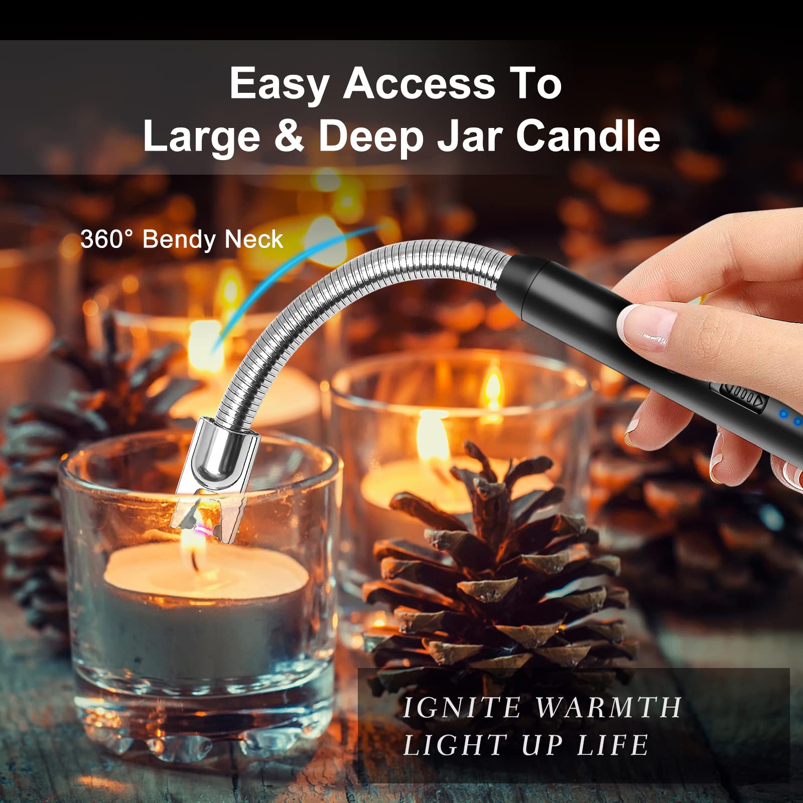 ❤️Mother's Day Sale 60% OFF❤️360° Rechargeable Electronic Lighter – Safe, Portable, and Eco-Friendly for Candles, Gas Stoves, and More!