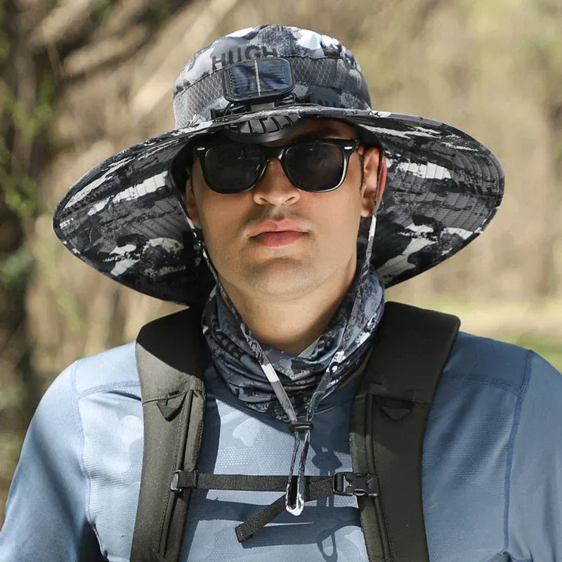 🔥EARLY SUMMER SALE 50% OFF⚡- Outdoor Wide Brim Sun Hat With Solar Fan