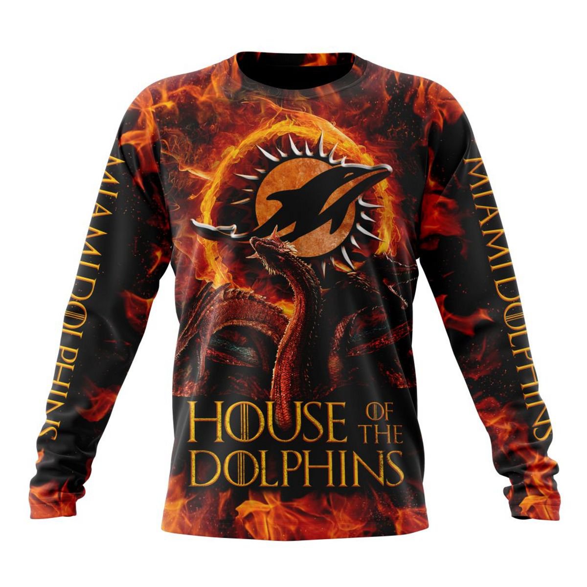MIAMI DOLPHINS GAME OF THRONES – HOUSE OF THE DOLPHINS 3D HOODIE