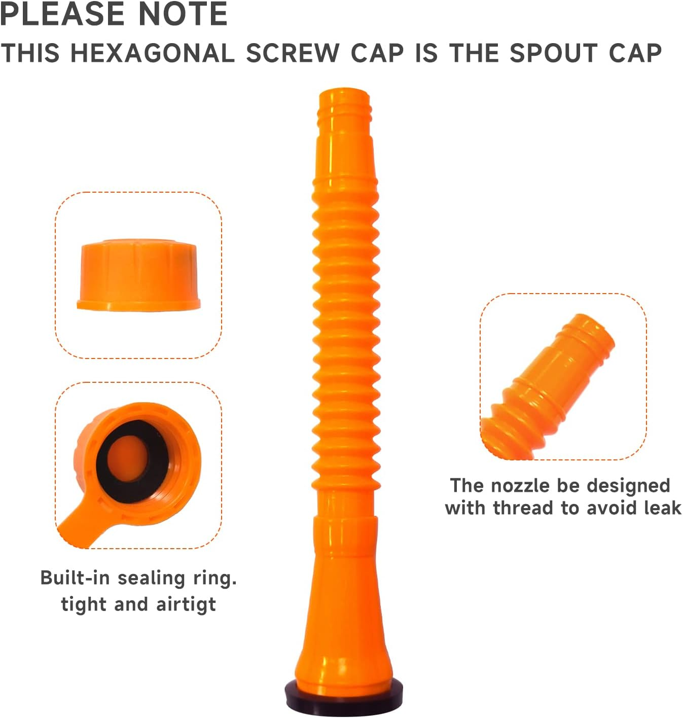Gas Can Spout Replacement(4 Kits)